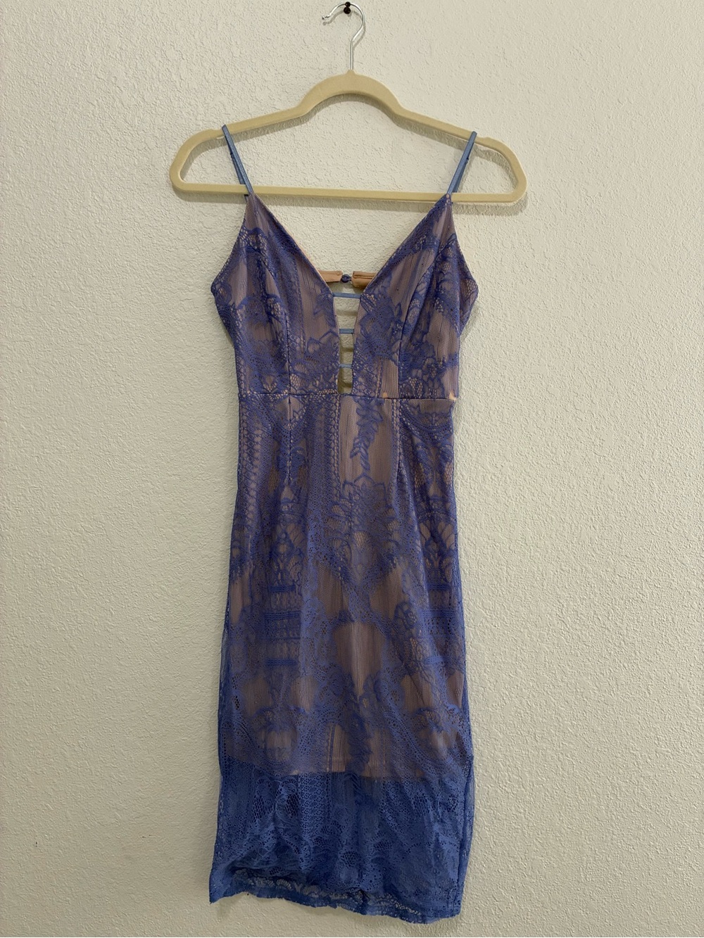 Charlotte Russe Lavender-Blue Lace Midi Dress